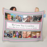 Personalized Family Photos | Gifts for Grandma Fle フリースブランケット<br><div class="desc">A personalized gift for grandma. Perfect for Grandparents Day or a birthday. Upload your own pictures to make a beautiful photo blanket for your grandmother.</div>