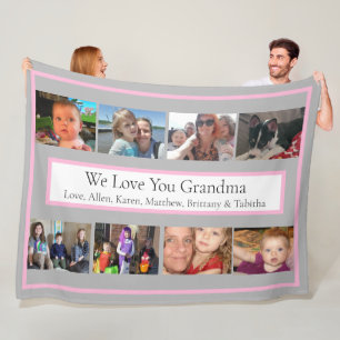 Personalized Family Photos   Gifts for Grandma Fle フリースブランケット