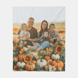 Personalized Family Pumpkin Fall Design フリースブランケット