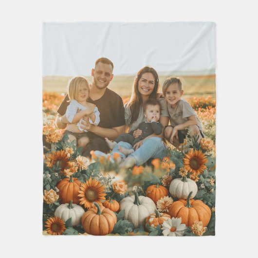 Personalized Family Pumpkin Fall Design フリースブランケット (正面)