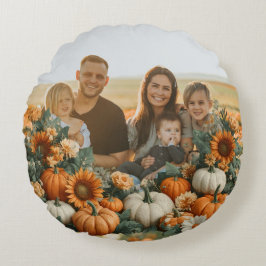 Personalized Family Pumpkin Fall Design ラウンドクッション