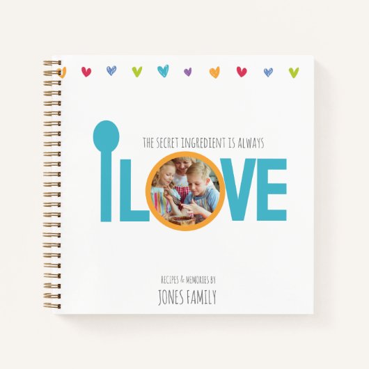 Personalized Family Recipe LOVE Notebook ノートブック (正面)