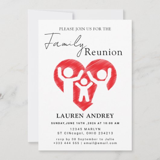 Personalized Family Reunion Party Invitation 招待状 (正面)