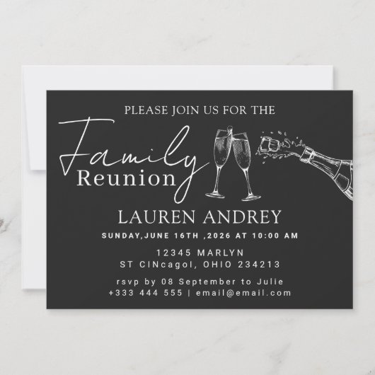 Personalized Family Reunion Party Invitation 招待状 (正面)