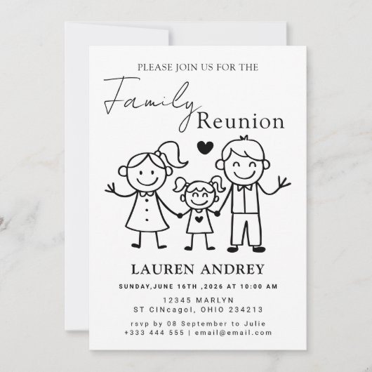 Personalized Family Reunion Party Invitation 招待状 (正面)