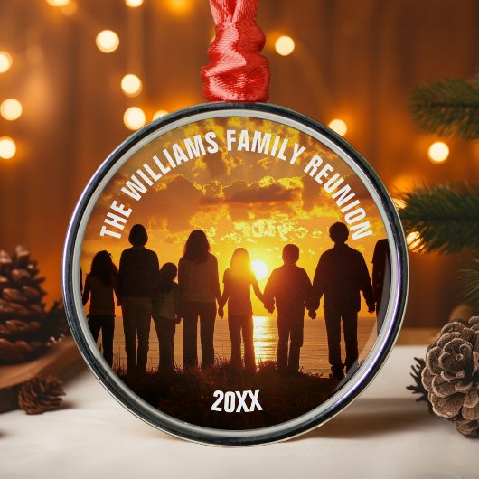 Personalized Family Reunion Photo 2025 Christmas メタルオーナメント