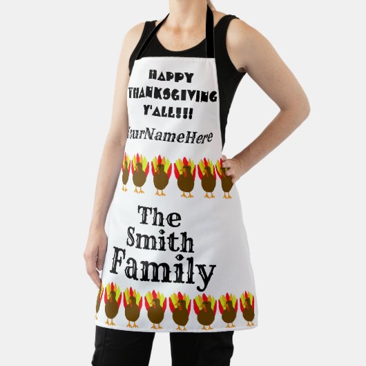 Personalized Family Thanksgiving エプロン (インサイチュ)
