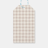 Personalized Family Thanksgiving Neutral Gingham  ギフトタグ (裏面)