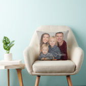 Personalized Family Throw Pillow – Photo & Name クッション (椅子)