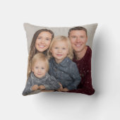 Personalized Family Throw Pillow – Photo & Name クッション (裏面)
