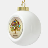 Personalized Family Tree Birthstone Christmas Gold セラミックボールオーナメント (右)