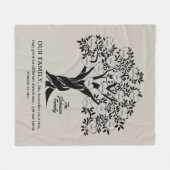 Personalized Family Tree Black And Tan フリースブランケット (正面(横))