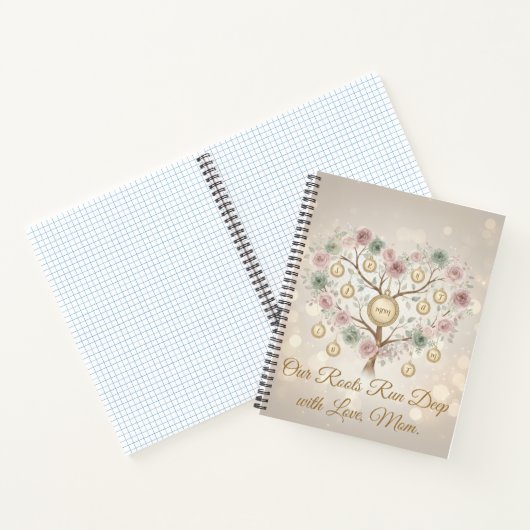 Personalized Family Tree Floral Notebook ノートブック (内部)