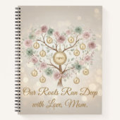 Personalized Family Tree Floral Notebook ノートブック (正面)
