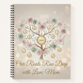 Personalized Family Tree Floral Notebook ノートブック