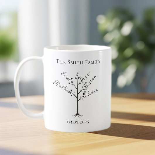 Personalized Family Tree Mug | Custom Name Tree コーヒーマグカップ
