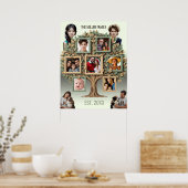 Personalized Family Tree Photo Wall Scroll ポスター (キッチン)