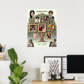 Personalized Family Tree Photo Wall Scroll ポスター (ホームオフィス)