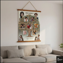 Personalized Family Tree Photo Wall Scroll 吊り下げ型タペストリー