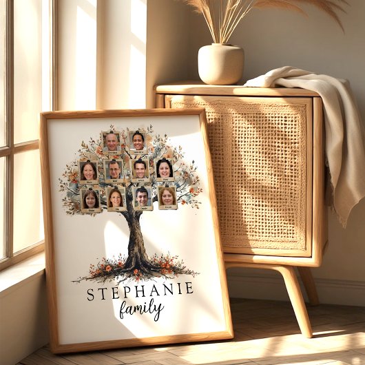Personalized Family Tree Poster 10 Photo ポスター