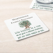 Personalized Family Tree Reunion スクエアペーパーコースター (アングル)