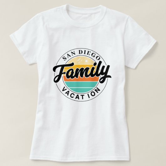 Personalized Family Vacation; Custom Summer Sunset Tシャツ (デザイン正面)