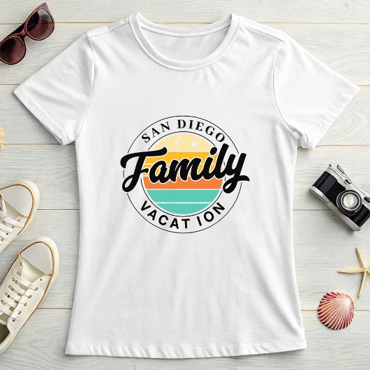Personalized Family Vacation; Custom Summer Sunset Tシャツ