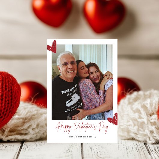 Personalized Family Valentine Photo Card シーズンカード