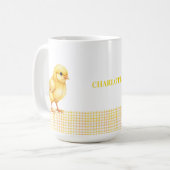 Personalized Farm Animal Mug – Cute Chick Design コーヒーマグカップ (正面左)