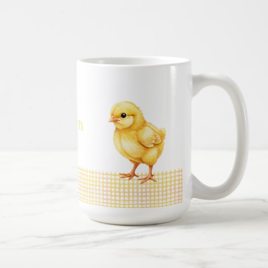 Personalized Farm Animal Mug – Cute Chick Design コーヒーマグカップ (右)