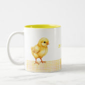 Personalized Farm Animal Mug – Cute Chick Design ツートーンマグカップ (左)