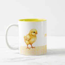 Personalized Farm Animal Mug – Cute Chick Design ツートーンマグカップ