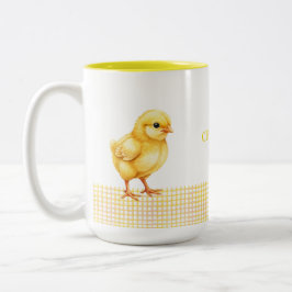 Personalized Farm Animal Mug – Cute Chick Design ツートーンマグカップ
