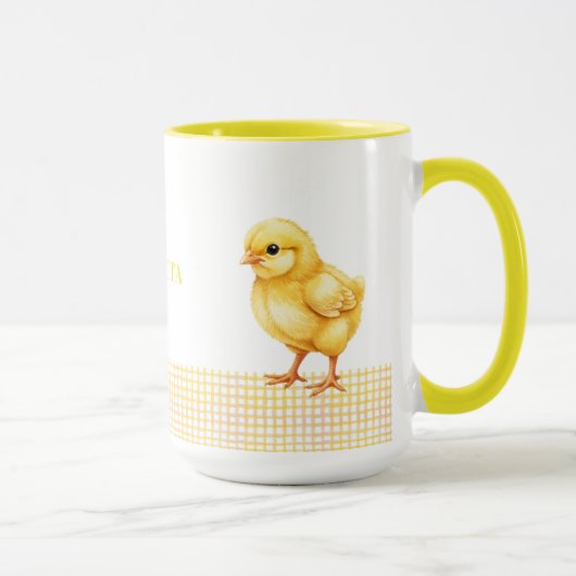 Personalized Farm Animal Mug – Cute Chick Design マグカップ (右)