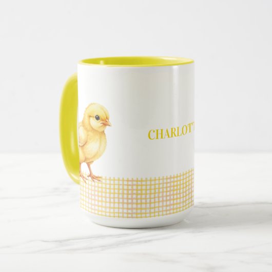 Personalized Farm Animal Mug – Cute Chick Design マグカップ (正面左)