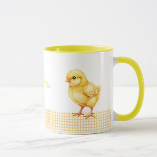 Personalized Farm Animal Mug – Cute Chick Design マグカップ (右)