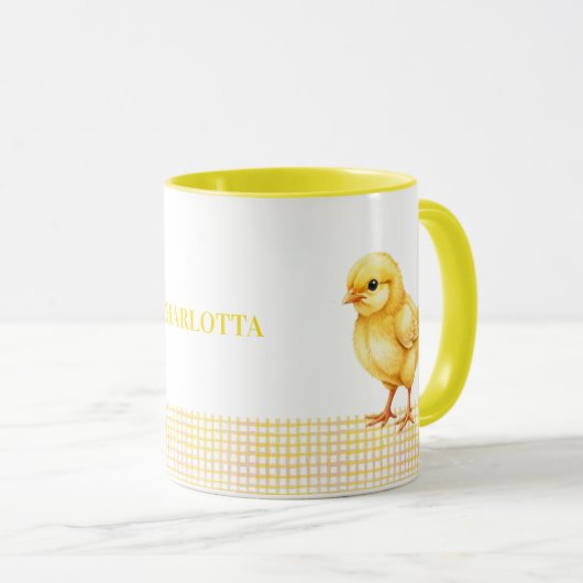 Personalized Farm Animal Mug – Cute Chick Design マグカップ (正面右)