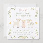 Personalized Farm Animals Birthday Invitation 招待状 (正面)