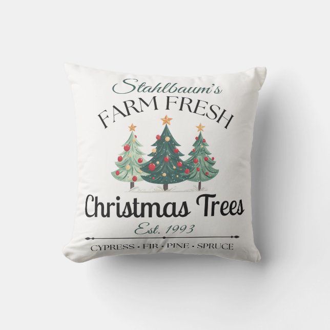 Personalized Farm Fresh Christmas Trees アウトドアクッション (正面)