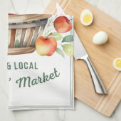 Personalized Farmers Market Rustic Country Apples キッチンタオル (四つ折り)