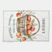 Personalized Farmers Market Rustic Country Apples キッチンタオル (横)