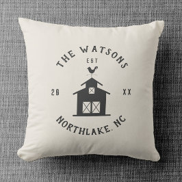 Personalized Farmhouse Barn Family Name クッション