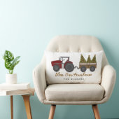 Personalized Farmhouse Christmas Tractor ランバークッション (椅子)