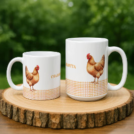Personalized Farmhouse Hen Name Mug コーヒーマグカップ