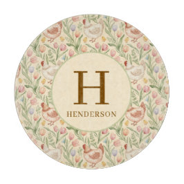 Personalized Farmhouse Monogram Glass Board カッティングボード