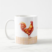 Personalized Farmhouse Rooster Name Mug コーヒーマグカップ (左)