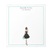 Personalized Fashionista Girly Stationery Notepad ノートパッド (正面)