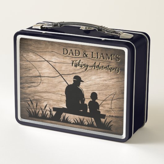 Personalized Father and Son Fishing Memory Box メタルランチボックス (裏面)