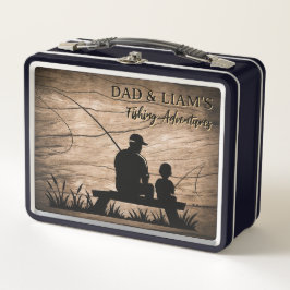 Personalized Father and Son Fishing Memory Box メタルランチボックス