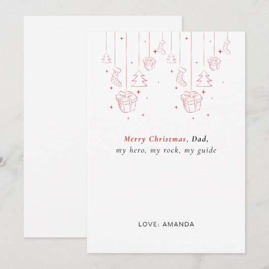 Personalized Father Christmas Card  シーズンカード (正面/裏面)